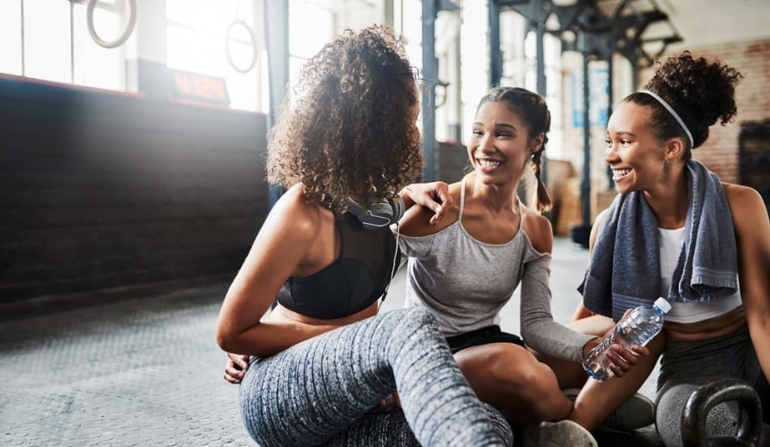 Active women in gym